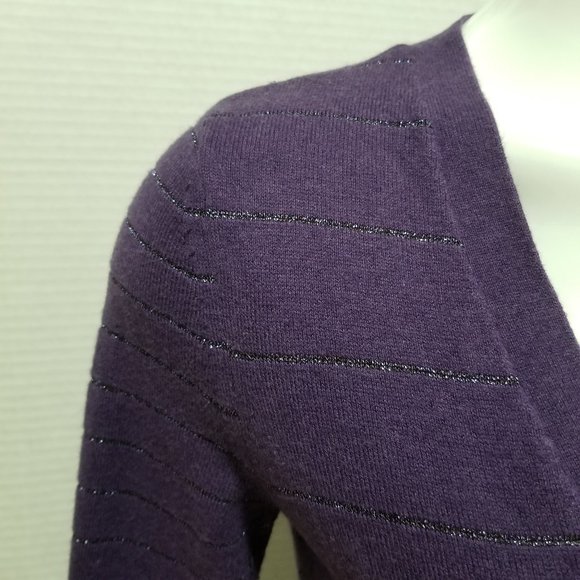 American Eagle cardigan Small metallic stripe knit button front sweater - Picture 8 of 12